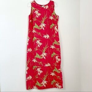 JM Collection by Jennifer Moore Women Linen Floral Maxi Dress. Size 14.